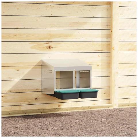 Nido per Galline a 2 Scomparti da Parete in Acciaio Zincato - Foto 2