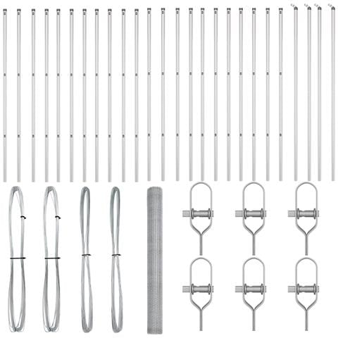 Recinzione esagonale  1,5x50 m in Acciaio Zincato, Pali di Recinzione  13 pz Ø32 mm 200 cm in Acciaio Zincato - Foto 1
