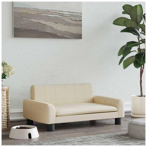 Lettino per Cani Crema 70x45x30 cm in Tessuto - Foto 2