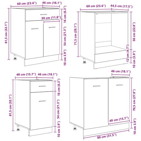 Set di Armadi da Cucina 8 Pezzi Rovere Affumicato Legno Ingegnerizzato - Foto 9