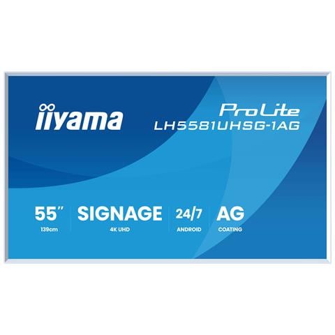 LH5581UHSG-1AG visualizzatore di messaggi Pannello piatto interattivo 138,7 cm (54.6") Wi-Fi 500 cd /m² 4K Ultra HD Bianco Processore integrato Android 10 24/7 - Foto 1