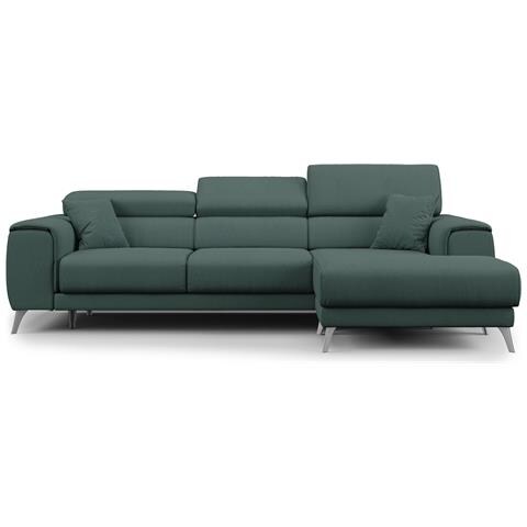 Fusion Divano Angolare In Tessuto Smacchiabile T05 Verde - Foto 2