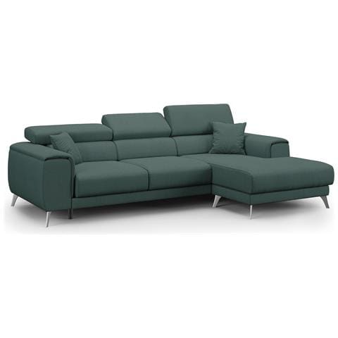 Fusion Divano Angolare In Tessuto Smacchiabile T05 Verde - Foto 1