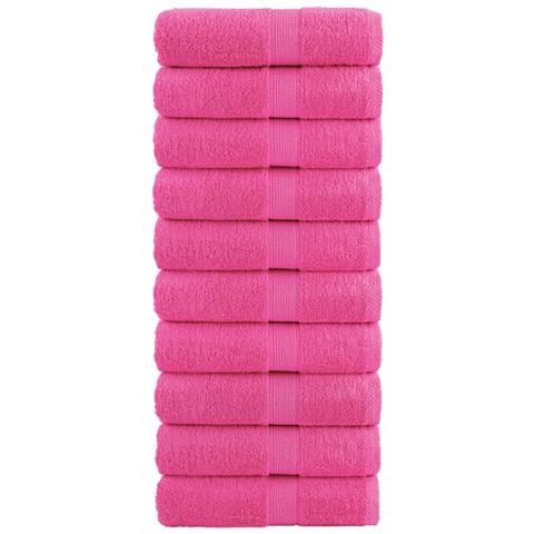 Asciugamani per Ospiti SOLUND 10 pz Rosa 30x50 cm 600 g/m² - Foto 1