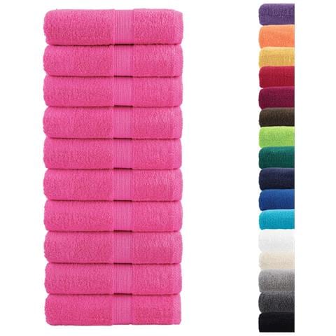 Asciugamani per Ospiti SOLUND 10 pz Rosa 30x50 cm 600 g/m² - Foto 2