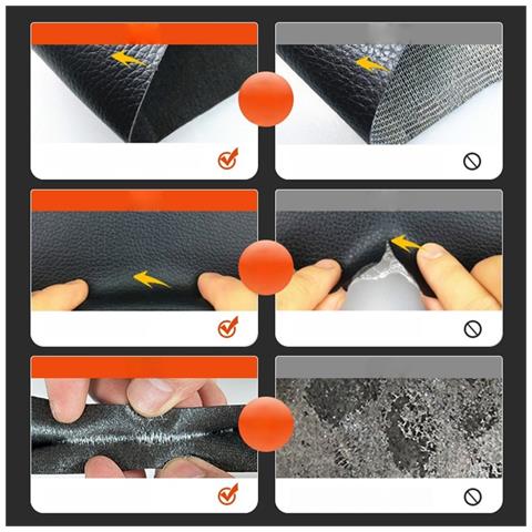 Toppa Di Riparazione Autoadesiva In Pelle Pu - 35x137cm - Per Divani, Sedili Auto E Mobili Black - Foto 5