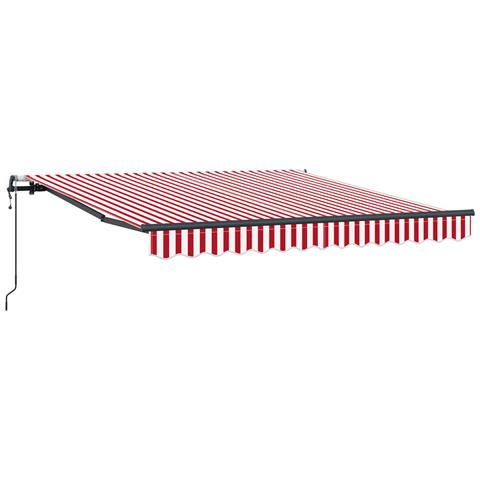 Tenda Retrattile Rosso e bianco 350 x 250 cm Tessuto - Foto 1