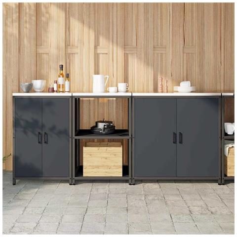 Set di Stoccaggio per Cucina 3 pcs Antracite 210 x 50 x 92 cm - Foto 2