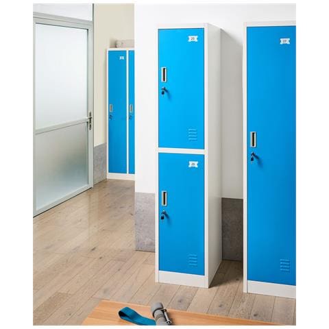 Armadietto A 2 Livelli Athlete Metallo Bianco /blu - Foto 1