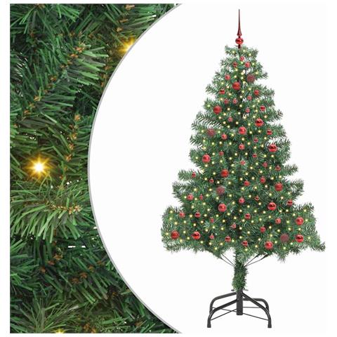 Albero di Natale con 300 LED con supporto Verde 210 cm PVC - Foto 1