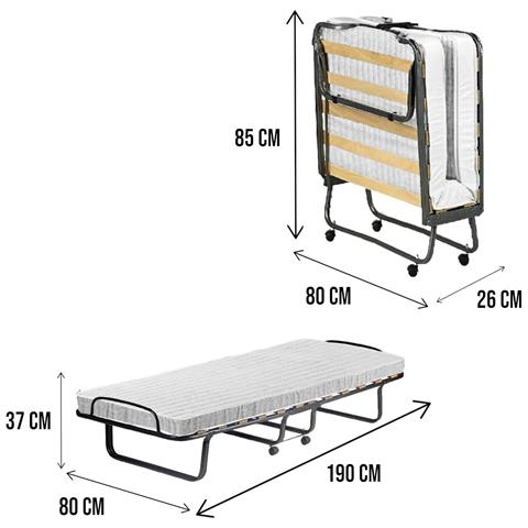Brandina Nives - Letto Pieghevole Materasso Incluso, Bianco - Foto 7