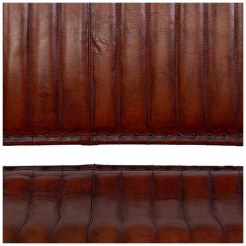 Sgabello In Metallo E Pelle Marrone 112x62x75h - Foto 8