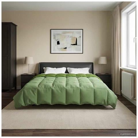 Duvet Invernale Trapuntato Verde 200 x 220 cm Microfibra - Foto 2