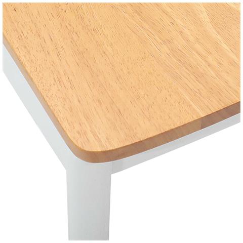 Sedia da pranzo 2 pcs Bianco e Naturale Legno di gomma solido - Foto 9