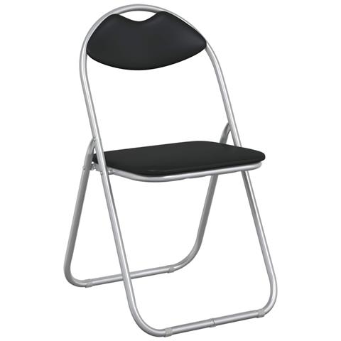 Sedia pieghevole 8 pcs Nero e Grigio 48 x 43,5 x 81 cm - Foto 1