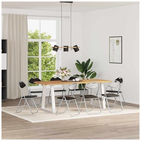 Sedia pieghevole 8 pcs Nero e Grigio 48 x 43,5 x 81 cm - Foto 2