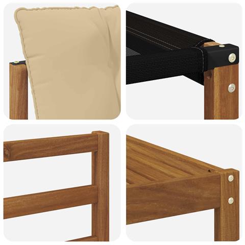 Set di divani da esterno con cuscino 9 pcs Naturale e Beige - Foto 9