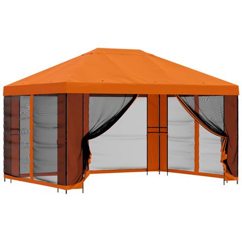 Gazebo da giardino con pareti laterali 4 × 3 m Arancione - Foto 1