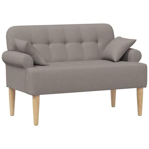 Loveseat con bottoni imbottiti Tortora 120 x 65 x 79 cm Tessuto - Foto 1