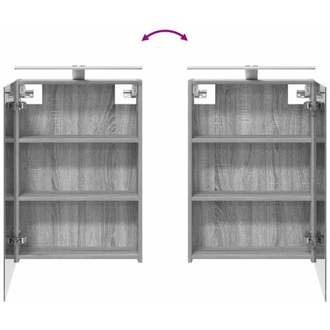 Set di mobili per il bagno 4 pcs Sonoma grigio - Foto 9