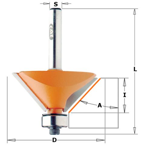 Fresa X Smussare 25° C/cusc. Hw S=8 D=22.2x10x55 Dx 936.190.11 - Foto 1