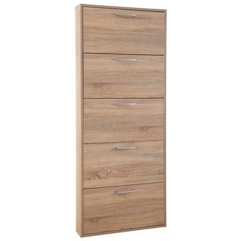 Scarpiera 5 Ribalte Singole Linea 'lamia' - Cm. 15 X 65 X H. 164 - Rovere - Foto 1