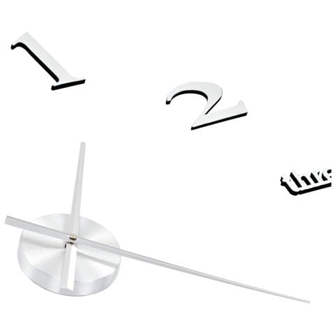 Orologio Da Parete 3d In Stile Moderno 100cm Xxl Argento - Foto 2