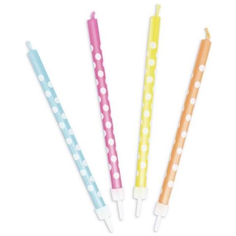 12 Candele Colorate Con Puntini Bianchi - Foto 3