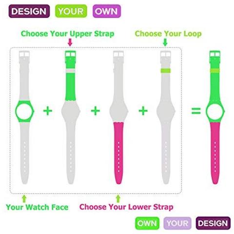 Sostituzione Impermeabile Gomma Di Silicone Del Cinturino Di Vigilanza Il Cinturino Per Swatch (17 Millimetri 19 Millimetri 20mm) (17mm Vino Rosso)  - Foto 2