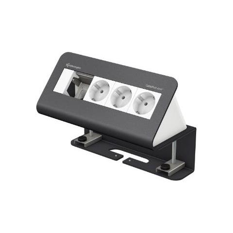 Cableport Desk 4-fold - Steckdosengehuse - Oberflche Montierbar - Spannungsversorgung X 2 - Slate Gray, Ral 7015 (7430000073)  - Foto 1