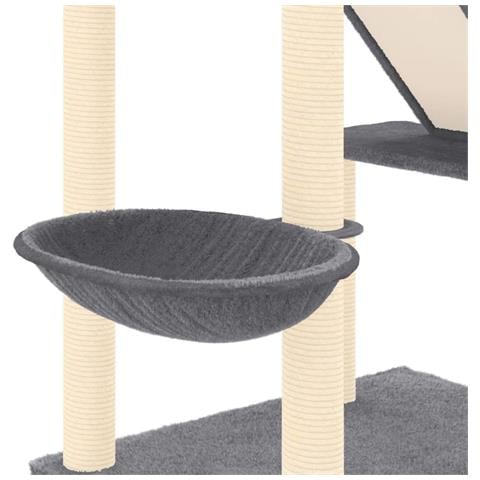Albero Per Gatti Pavimento Soffitto Grigio Scuro 277-303 Cm - Foto 7