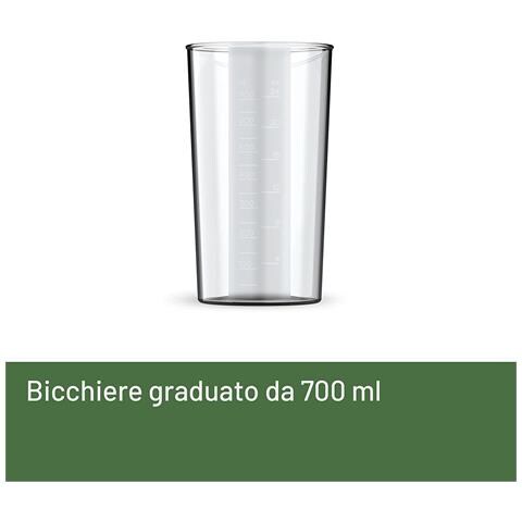 Frullatore ad Immersione Frullafacile con Bicchiere 700 ml Potenza 800 W Colore Bianco - Foto 2