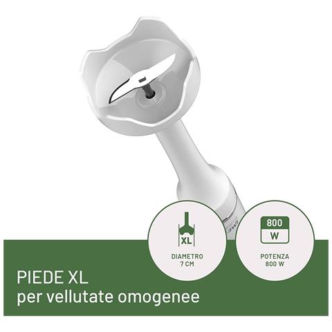 Frullatore ad Immersione Frullafacile con Bicchiere 700 ml Potenza 800 W Colore Bianco - Foto 3