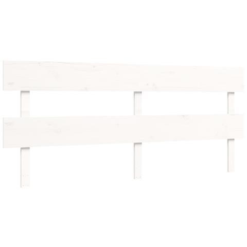 Letto per Anziani con Testiera Bianco Super King Legno Massello - Foto 2