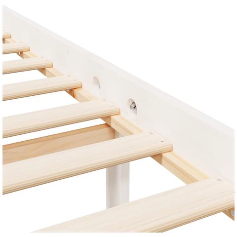 Letto per Anziani con Testiera Bianco Super King Legno Massello - Foto 9