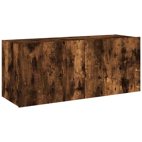 Mobile Tv A Parete Con Luci Led Rovere Fumo 100x35x41 Cm - Foto 3