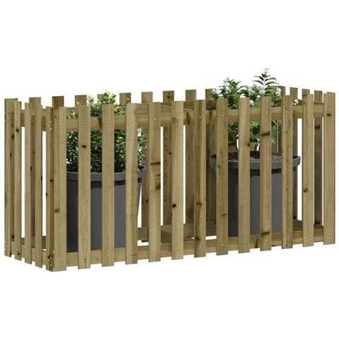 Fioriera Da Giardino Recinzione 150x50x70cm In Pino Impregnato - Foto 3