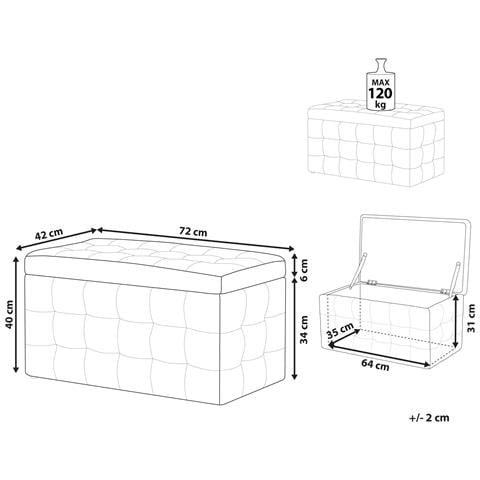 Ottomano Contenitore Michigan Velluto Rosa - Foto 14