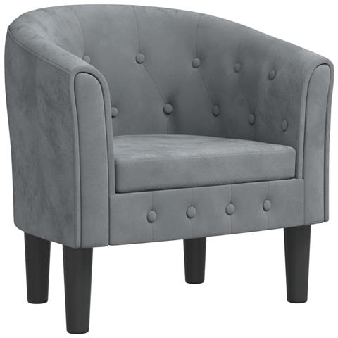 Poltrona Cabriolet Grigio Scuro In Velluto - Foto 2