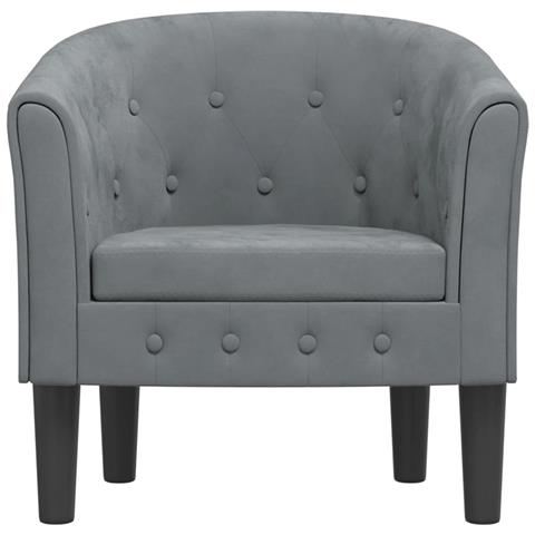 Poltrona Cabriolet Grigio Scuro In Velluto - Foto 3