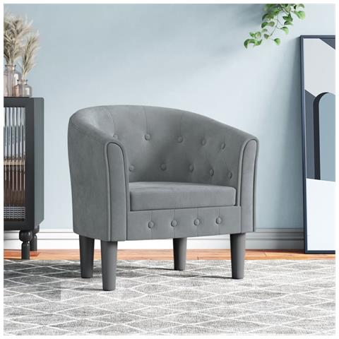 Poltrona Cabriolet Grigio Scuro In Velluto - Foto 1