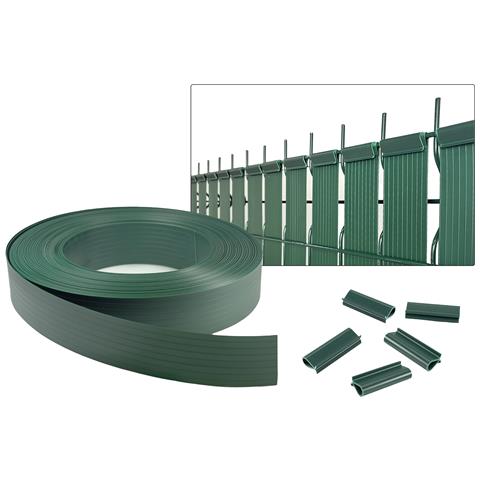 Rotolo Frangivista Pvc Flessibile Baldo 60m X 46mm Verde – Kit Oscuramento Con Profili & Clip - Foto 1