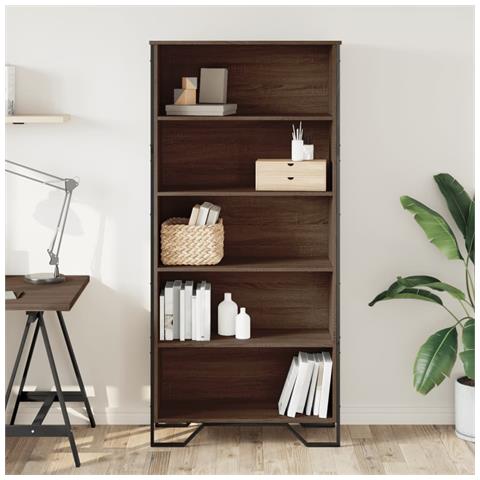 Libreria Rovere Marrone 80x31x169 Cm In Truciolato - Foto 3