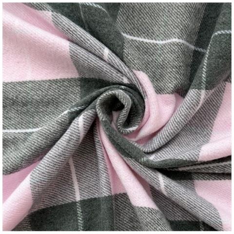 Sciarpa Tipo Cashmere Con Motivo A Quadri E Frange Intrecciate Pink - Foto 6