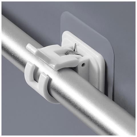 Staffe Per Asta Per Tenda Senza Trapano Staffa Per Asta Per Tenda Autoadesiva White - Foto 2