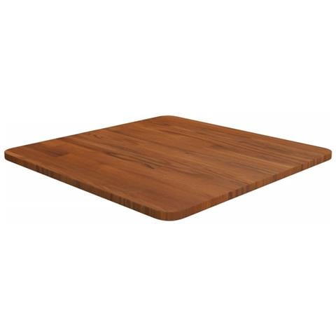 Piano Tavolo Quadrato Marrone Scuro 50x50x1,5cm Rovere Trattato - Foto 1