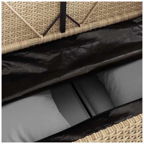 Panca da Giardino con Cuscini Beige in Polyrattan - Foto 10