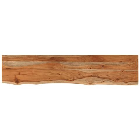 Mensola Muro 110x20x3,8cm Rettangolare Legno Acacia Bordi Vivi - Foto 2