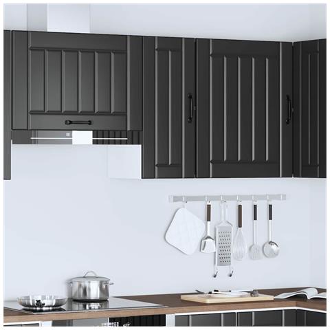 Pensile Da Cucina Lucca Nero In Legno Multistrato - Foto 3