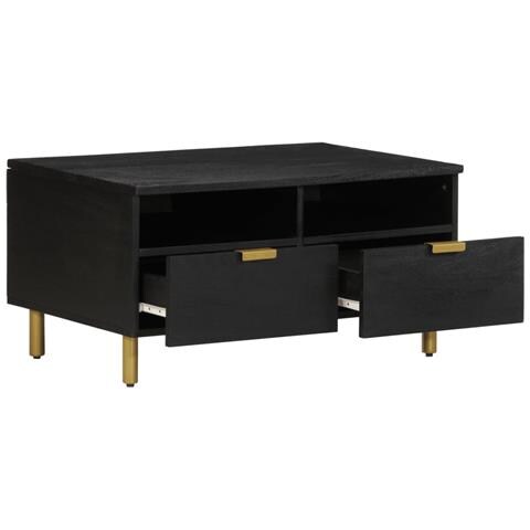 Tavolino Da Salotto Nero 80x54x40 Cm In Legno Multistrato - Foto 2